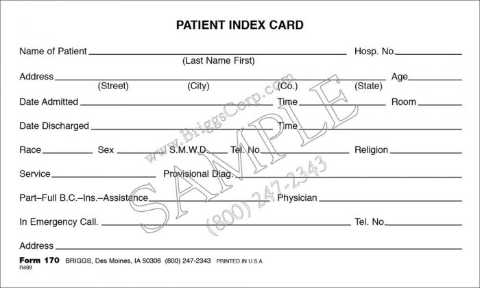 Patient card